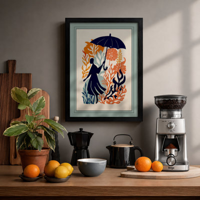 Figure Among Flowers Botanical - Print