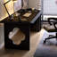 Bureau rectangulaire en bois massif noir-997106702