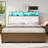 Queen Bed Frame With Led Bookcase Headboard-387933827