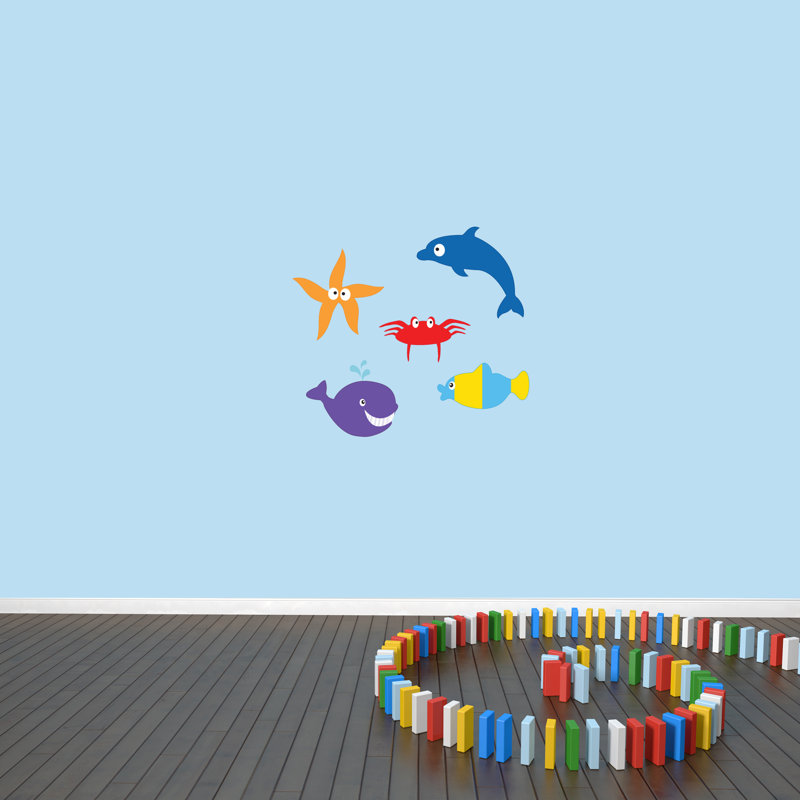 Ensemble d'adhésif décoratif créatures de la mer, H 18 po x l 21 po, Oui