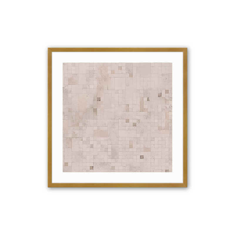 Impression mosaïque matricielle v2, Cadre photo en or poli, H 20 po x l 20 po x P 1,25 po