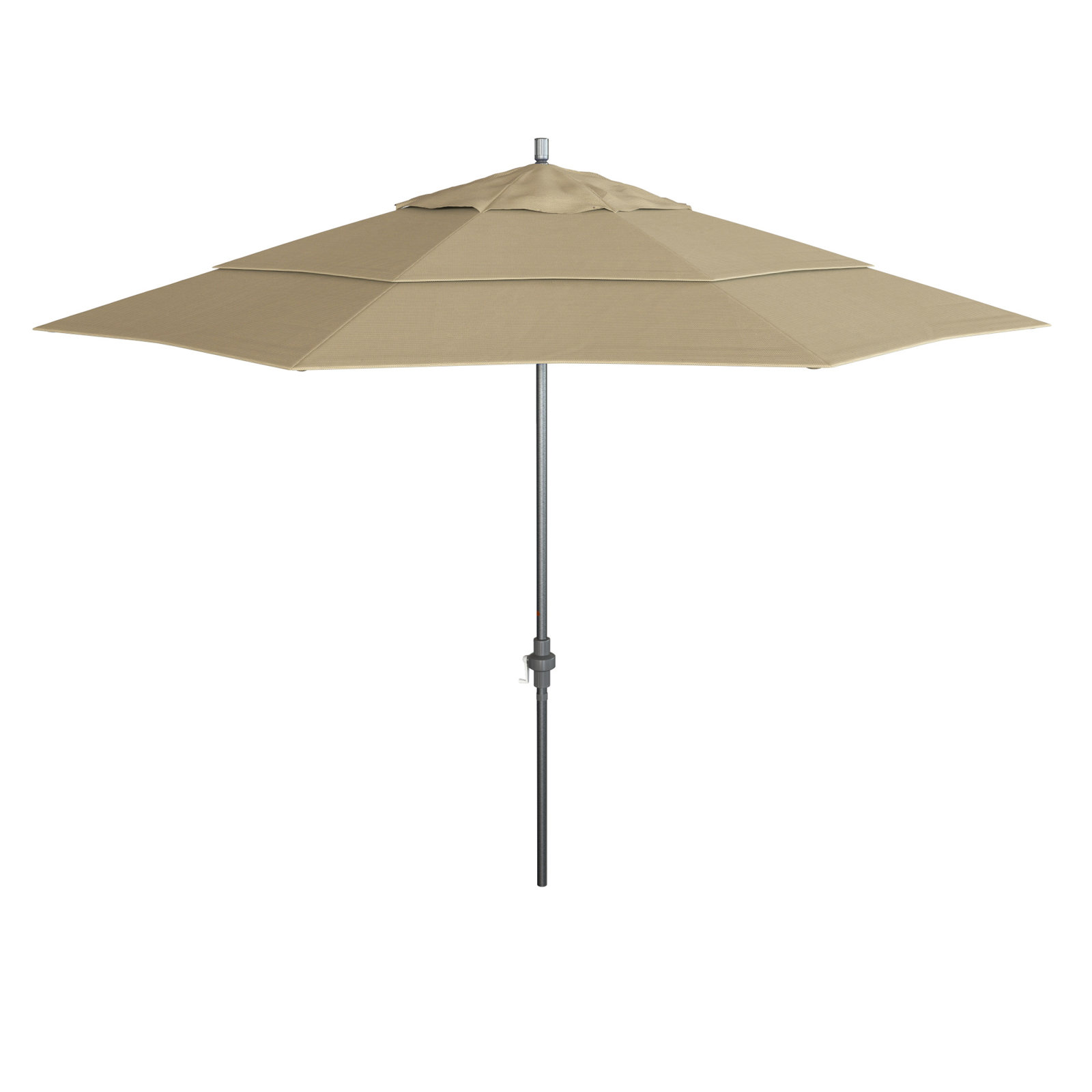 Ohara 132'' Market Umbrella, Champagne Performance, Hammertone Gray