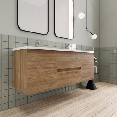 Meuble-lavabo double 60 po Alcester Ivy Bronx