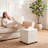15.3" Square Linen Storage Ottoman Bench