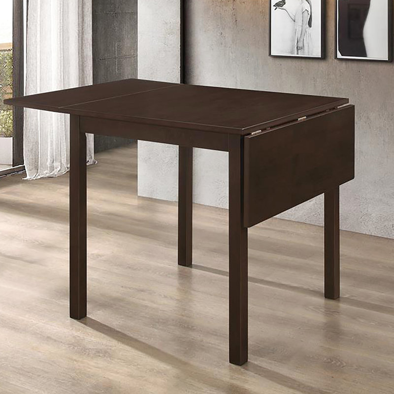 Table cappuccino en bois avec extrémités pliables pour les petites salles à manger en bois franc asiatique et placage