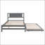 Lit plateforme tapissier avec lit gigogne et deux tiroirs-700357561