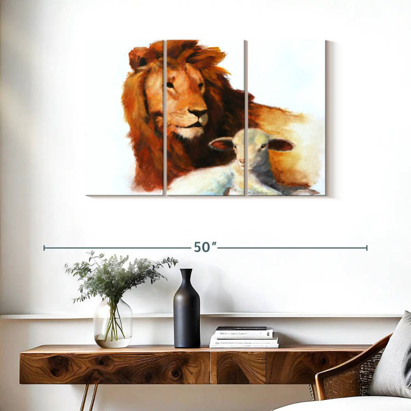 Lion And Lamb, 24" H x 38" W