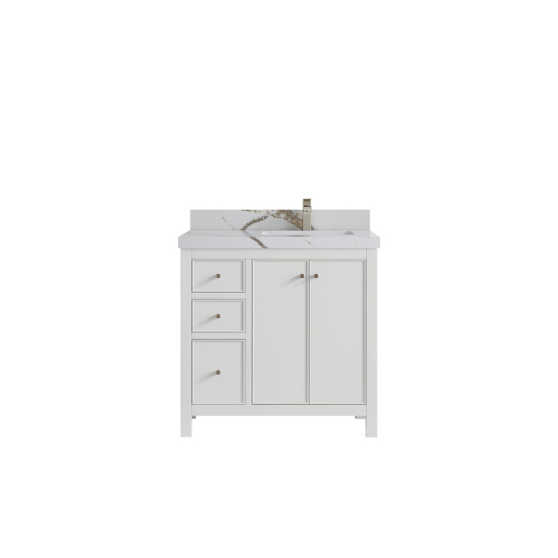 Meuble-lavabo simple 36 po avec plateau Bronya