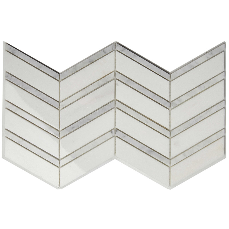 Roma 6" x 9" Marble Herringbone Mosaic Wall & Floor Tile