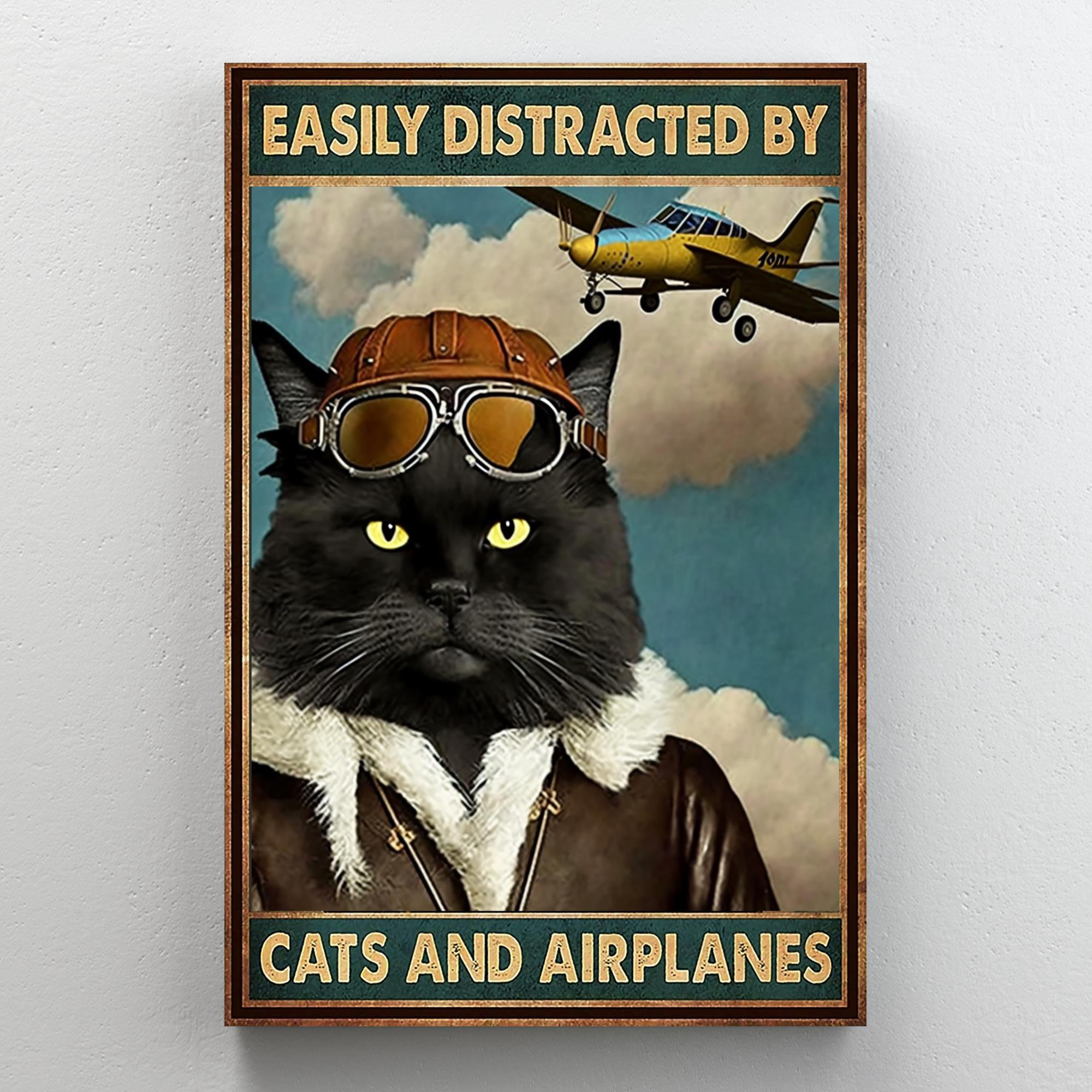 Targa In Metallo 'Distracted By Cats And Piano' 20x30 Cm, Decorazione Da Parete Vintage Per Casa, Bar E Studio - 4