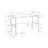 Honore White Finish Computer Desk With Silver Metal Leg, 29.74" H X 46.96" W X 23.38" D