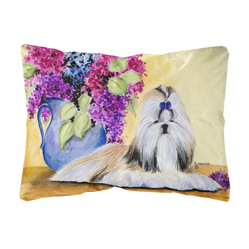 Coussin décoratif intérieur/extérieur shih tzu