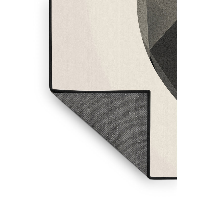 Tapis beige moelleux doux et moelleux à motif géométrique moderne et élégant Prompton, 8 x 12