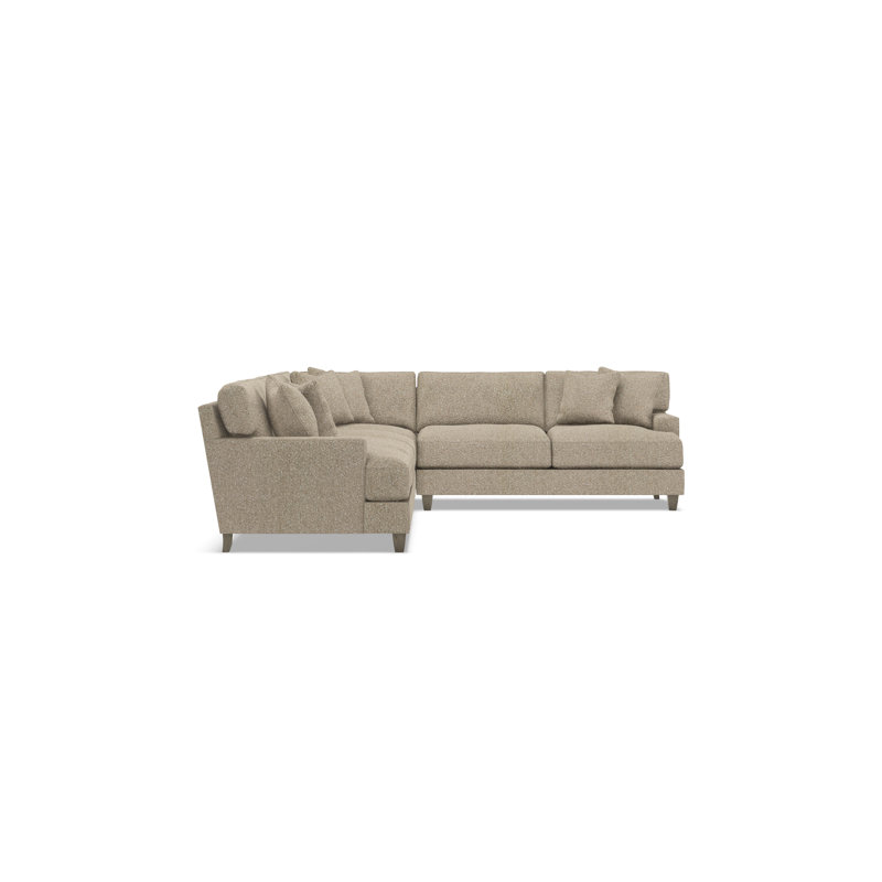 Mila Sectional, Light Brown Polyester, 33.5" H x 137" W x 107" D, Right Hand Facing