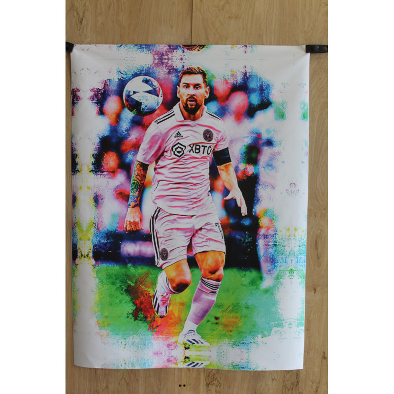 Collection Nifao colorée Lionel Messi, joueur de soccer sur toile roulée non encadrée 32 x 44