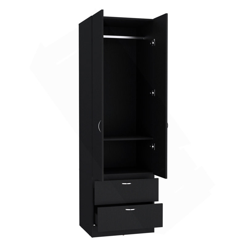 Armoire Marlton, chambre à coucher, noir, Noir