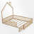 Full Size Wood Platform Bed With Guardrail-114222880