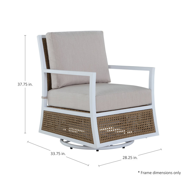 Fauteuil oscillant en aluminium et cannes Bermuda, Craie / canne naturelle, Blanc naturel Availa, Welt + Standard Fill