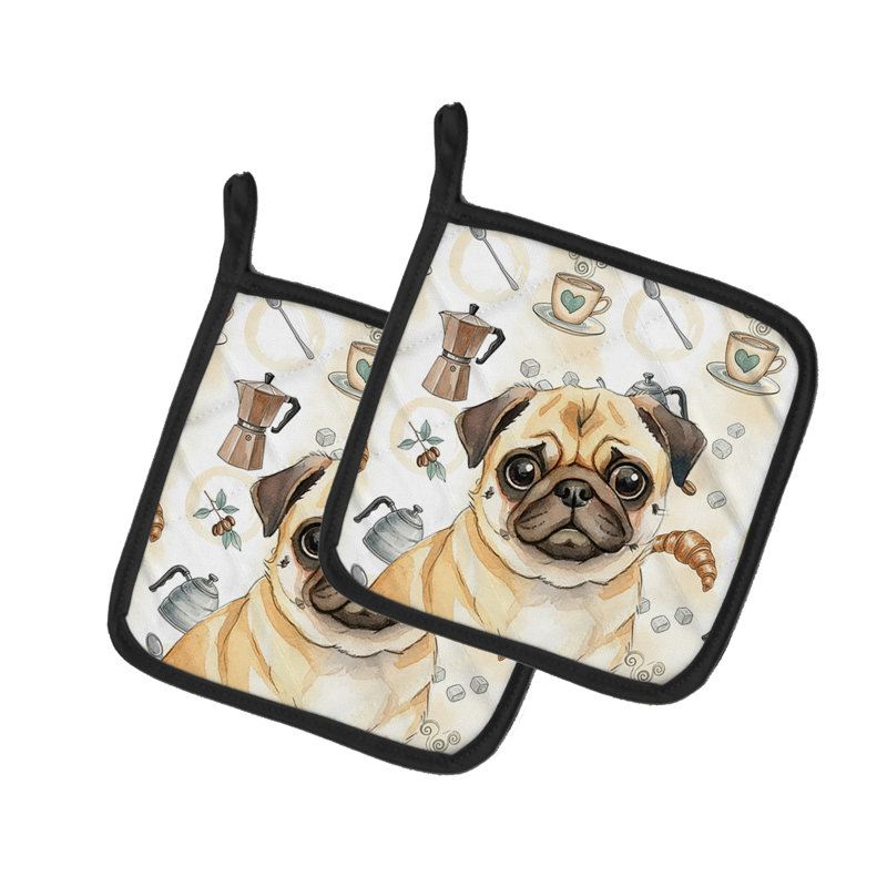 Paire de porte-cafetières Fawn Pug