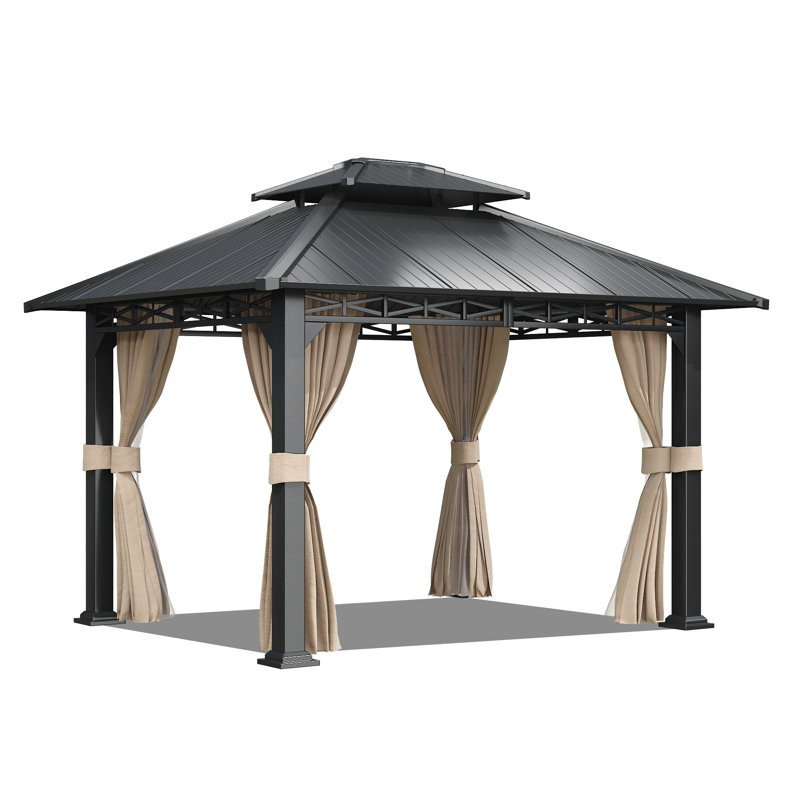 Abri de jardin pour patio en métal en aluminium mesurant l 16 pi P 8 pi.