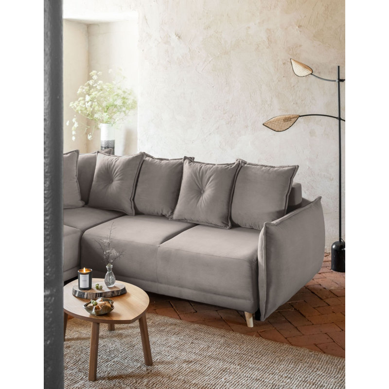 Lazy Lukka 6 Seater Sofa Bed, Left Hand Facing, Brown