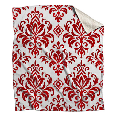Red Damask Pattern Blankets