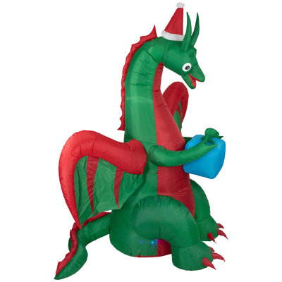 6' Inflatable LED Lighted Dragon with Gift Outdoor Christmas Decoration -  Northlight Seasonal, NORTHLIGHT ZG92290