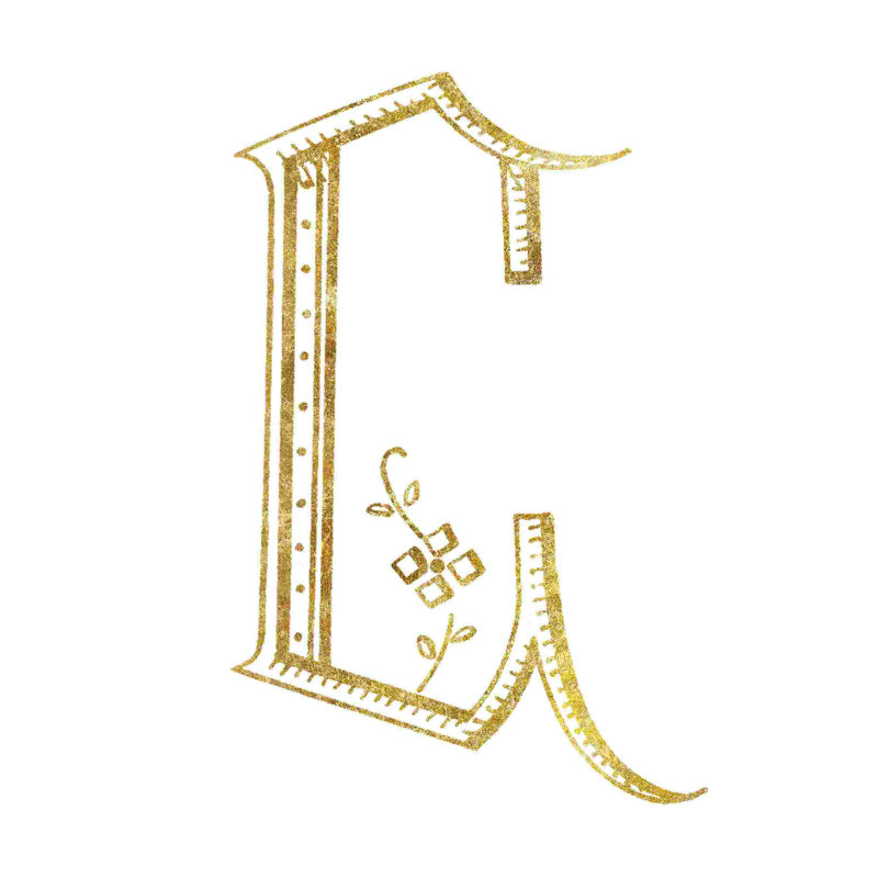 Lettre de couture française C, H 30 po x l 30 po, Non, Toile encadrée flottée blanche