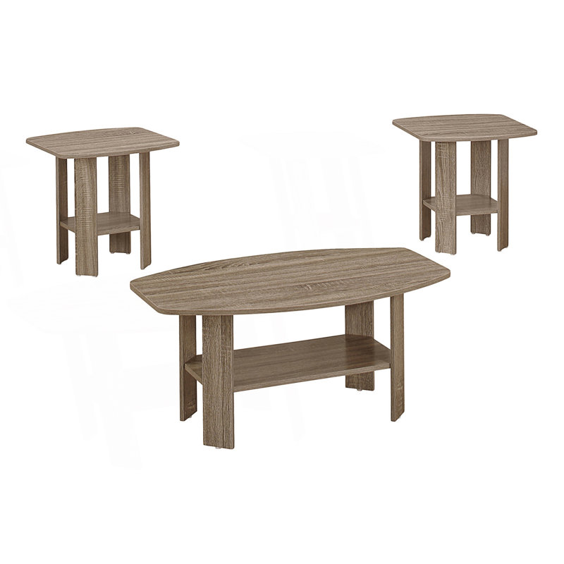 Table Set, 3Pcs Set, Coffee, End, Side, Accent, Living Room, Laminate, Transitional, Taupe