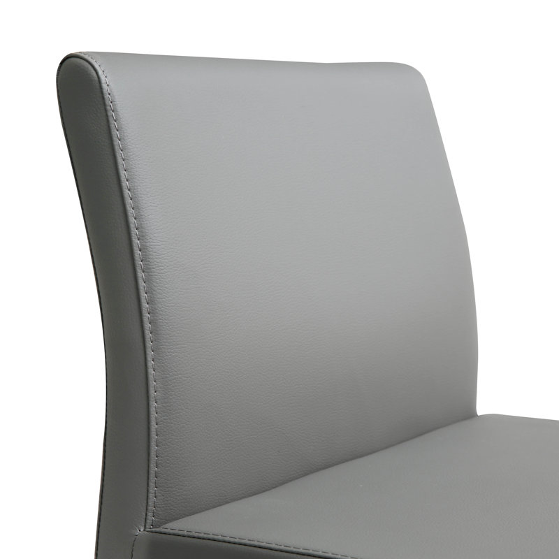 Upholstered Counter Stool with Metal Frame, 68.6cm, Grey/Silver