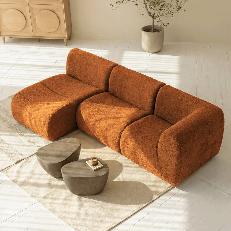 Siège central sans accoudoirs modulaire (jaune-brun), Yellow Brown