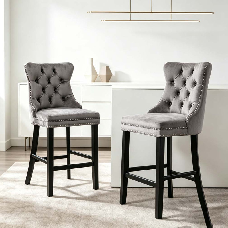Chaise de salle à manger rembourrée moderne, Gris