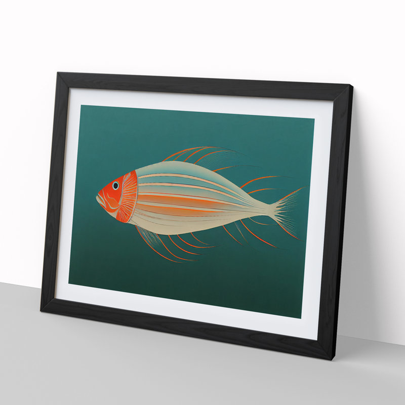 Fish Portrait Vol.2 - Single Picture Frame Print, 46cm H x 64cm W x 2cm D, Black Framed