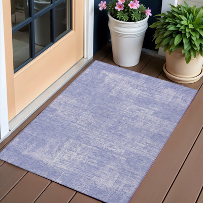 Tapis intérieur lavable abstrait mauve et lilas 3 pi x 5 pi lavande
