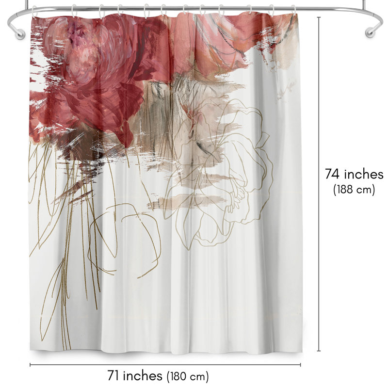 Rideau de douche abstrait Crimson Lust par PI Creative Art