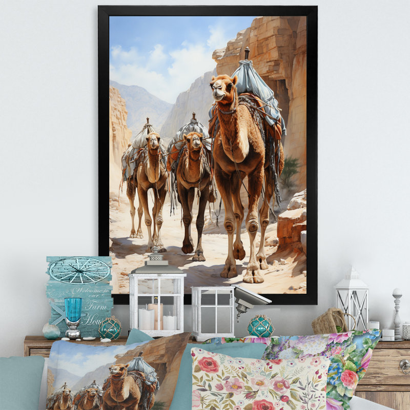 «Asian Art Silk Road II», reproduction sur toile, Cadre photo noir, H 32 po x l 16 po x P 1 po