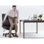 181kg Capacity  Ergonomic PU Leather Office Chair, Adjustable Lumbar Support & Flip-Up Arms-2032688081
