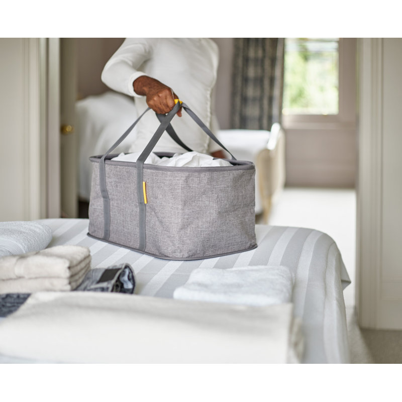 Hold-All Collapsible Laundry Basket, Gray