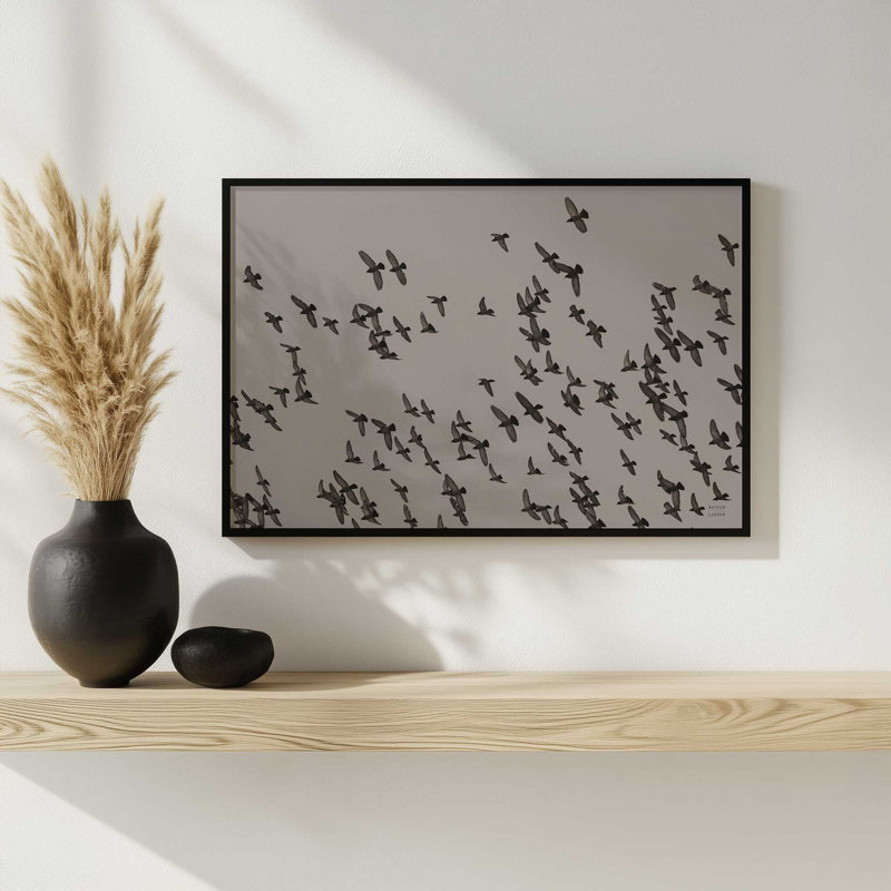 «Flock II» par Nathan Larson, reproduction d'art, H 12 po x l 18 po, Brun