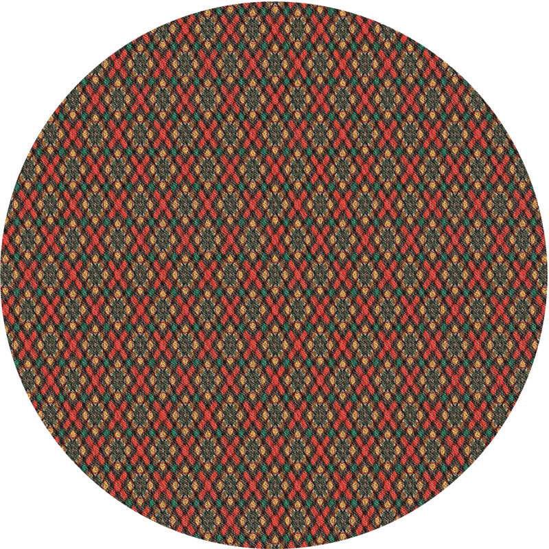 Tapis brun tissé à la machine, Rond 6 pi