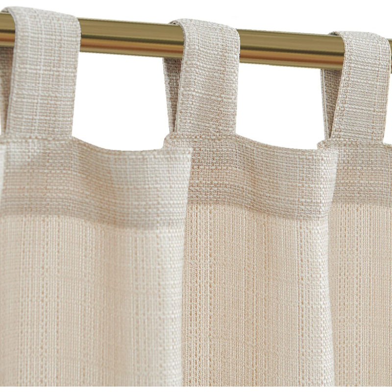 Rideaux de cuisine en lin uni, Beige, L 28 po x L 36 po