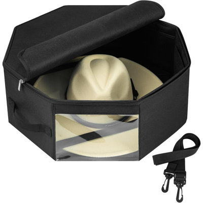Boîte à chapeaux pour le rangement de garde-robe de voyage et de maison, étui octogonal renforcé latéral, résistant à l'écrasement