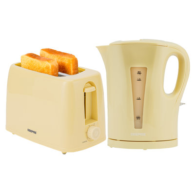 Geepas Electric Kettle & 2 Slice Bread Toaster Kitchen Combo Set