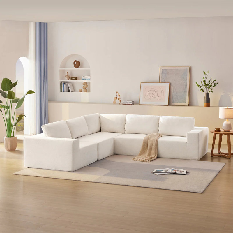 Canapé modulaire en L modulaire sans os, ensemble de canapé de plancher de luxe, meubles d'intérieur rembourrés