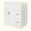 Meuble-lavabo de salle de bain avec 2 portes, 2 tiroirs, tablette réglable, glissières cachées pour les tiroirs et charnières pour portes (robinet non inclus)