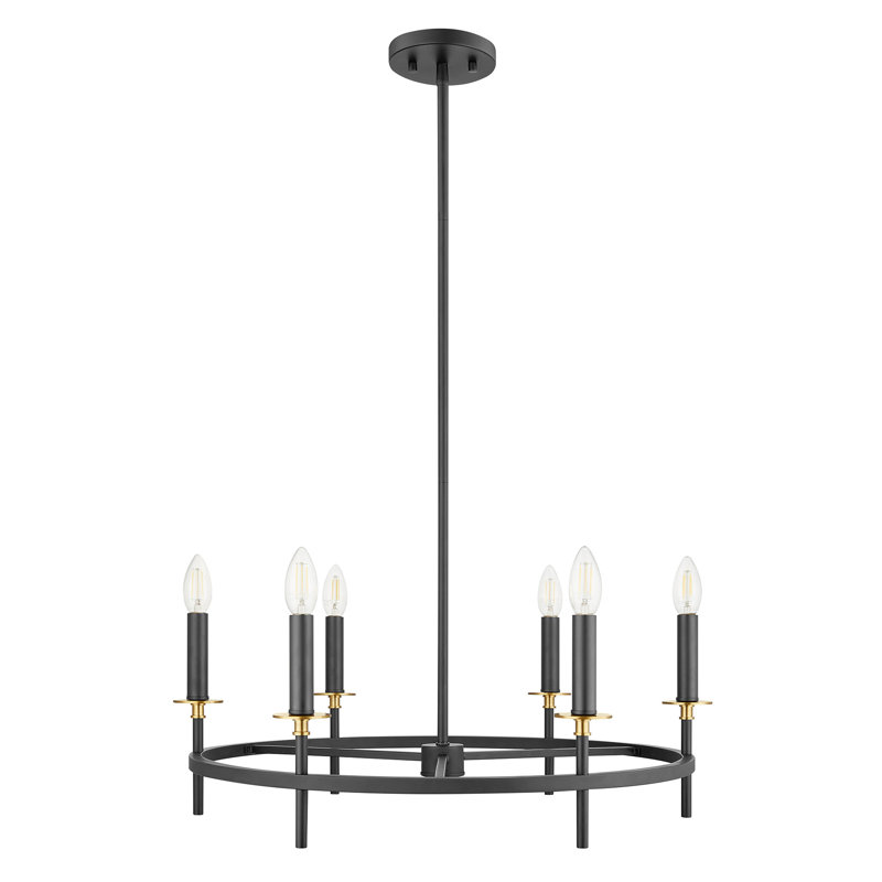 Kerween 6-Light Chandelier in Matte Black, Matte Black