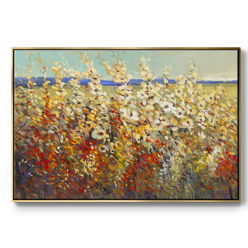 «Field of Spring Flowers II», reproduction sur toile encadrée, H 27 po x l 41 po x P 2 po, Or