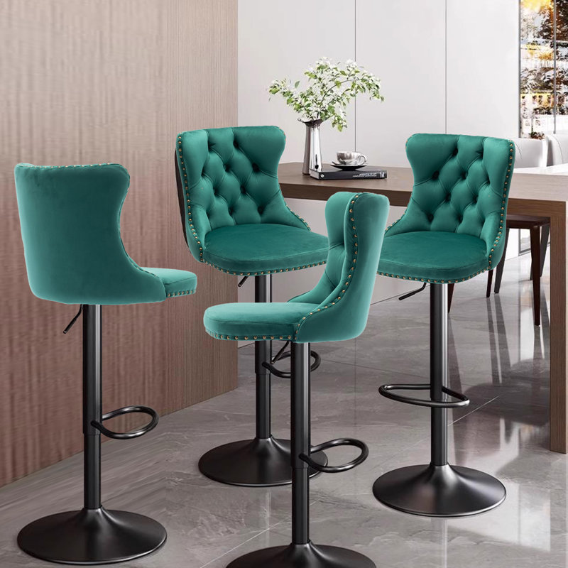 Tabouret pivotant à hauteur réglable Kosten, Sarcelle