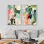 «Pastel Watercolor Green», 2 pièces sur toile-99016123-99016120