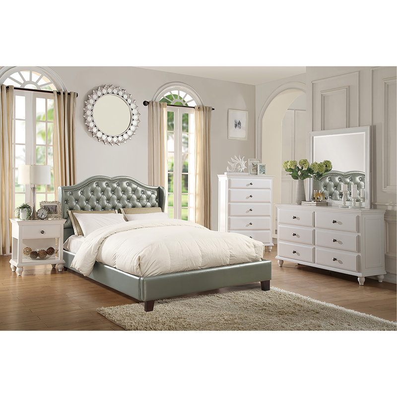 Meuble de chambre à coucher avec poignées à 5 tiroirs de style moderne 1 pièce